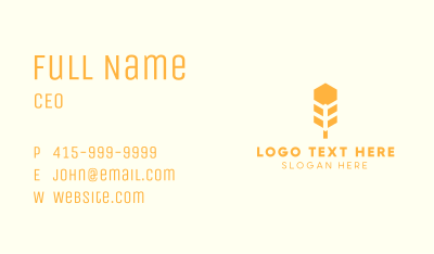 Golden Hexagon Wheat Business Card Image Preview