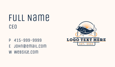 Ocean Seafood Fishing Business Card Image Preview