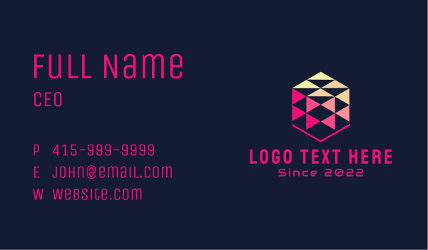 Digital Hexagon Agency Business Card Design Image Preview