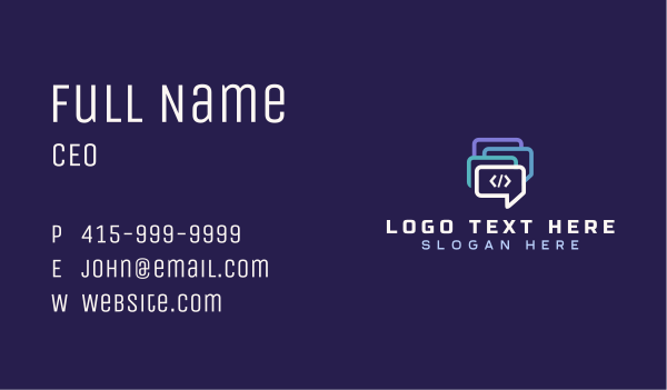 Chat Programming Software Business Card Design Image Preview