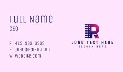 Generic Tech Letter R Business Card Image Preview
