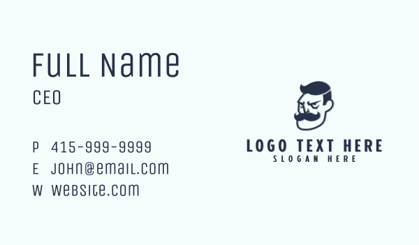 Mustache Man Apparel Business Card Design Image Preview