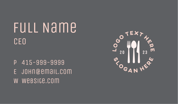 Generic Diner Badge Business Card Design Image Preview