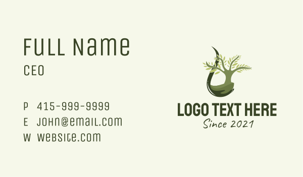Green Tree Droplet  Business Card Design Image Preview
