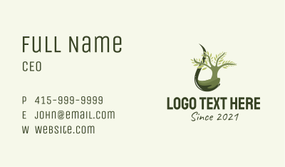 Green Tree Droplet  Business Card Image Preview