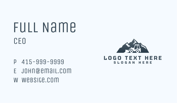 Mountain Digger Construction Business Card Design Image Preview
