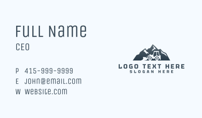 Mountain Digger Construction Business Card Image Preview