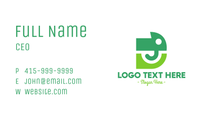 Abstract Green Elephant D Business Card