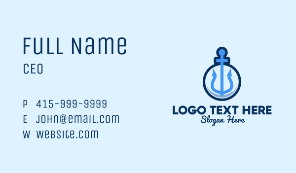 Blue Anchor Sailing Business Card Design Image Preview