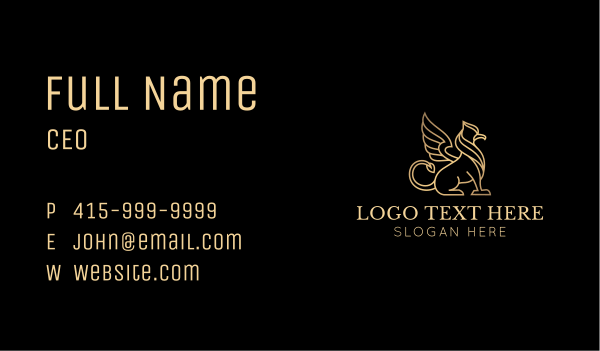 Gold Premium Griffin Business Card Design Image Preview