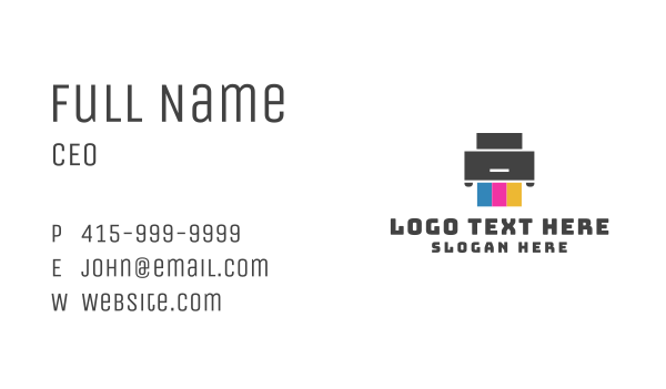 Minimalist Printer Shop Business Card Design Image Preview