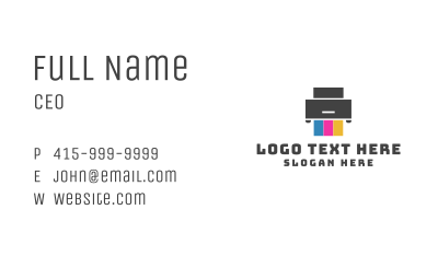 Minimalist Printer Shop Business Card Image Preview