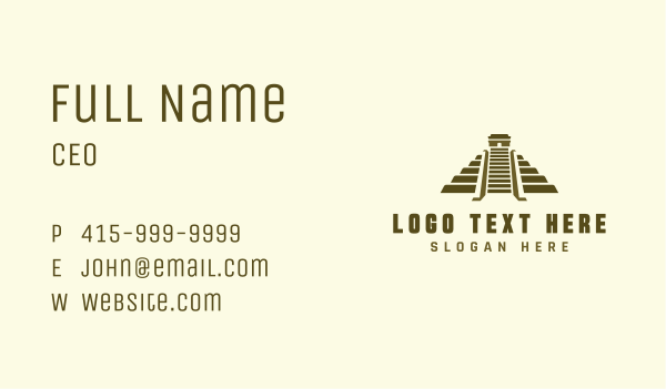 Mayan Pyramid Temple Business Card Design Image Preview
