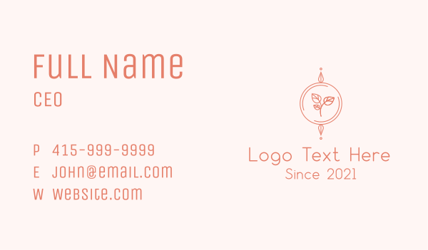 Pink Leaf Essential Oil Business Card Design Image Preview