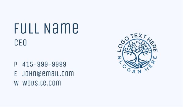 Book Tree Pages Business Card Design Image Preview