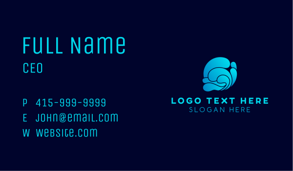 Ocean Water Wave Business Card Design Image Preview
