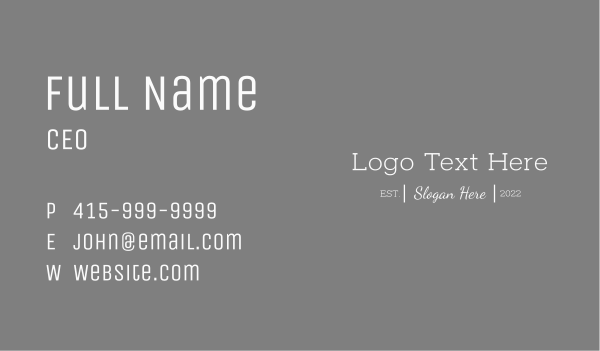 Classic Clothing Brand Wordmark Business Card Design Image Preview