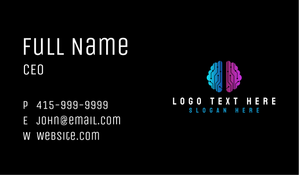 Tech Brain Circuit Business Card Design Image Preview