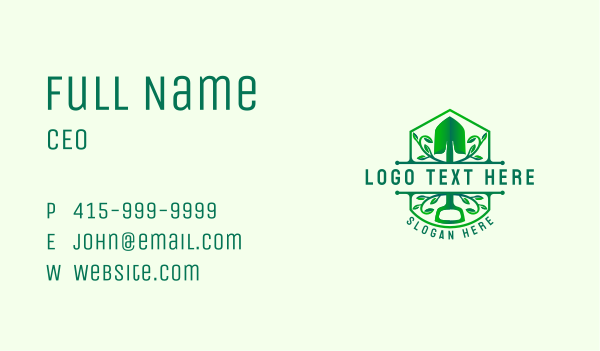 Shovel Botanical Gardening  Business Card Design Image Preview