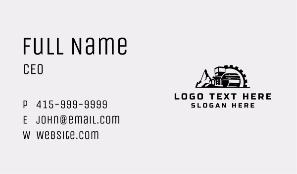 Cog Road Roller Business Card Design Image Preview