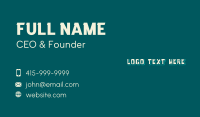 White Playful Wordmark Business Card Design