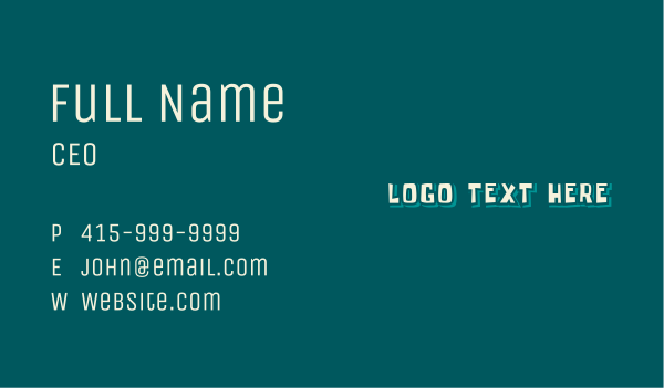 White Playful Wordmark Business Card Design Image Preview