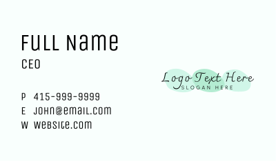 Calligraphic Signature Wordmark Business Card
