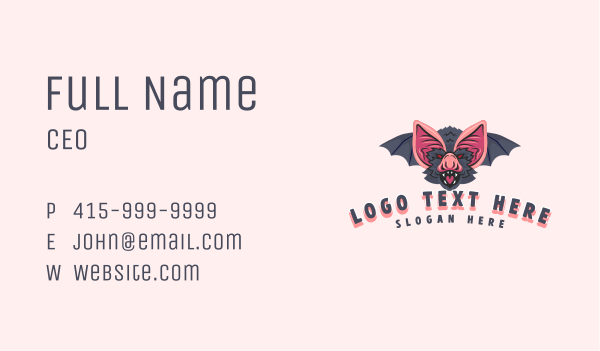 Halloween Bat Wings Business Card Design Image Preview