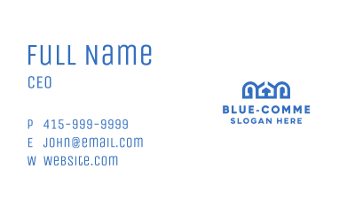 Blue Greek Palace Business Card Image Preview
