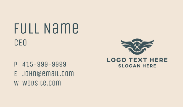 Industrial Hammer Carpentry Business Card Design Image Preview