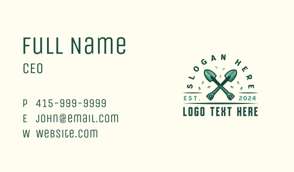 Shovel Garden Landscaping Business Card Design Image Preview