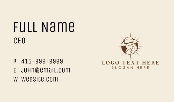 Cowgirl Hat Western Fashion Business Card Design Image Preview