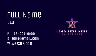 Microphone Star Podcast Business Card Image Preview