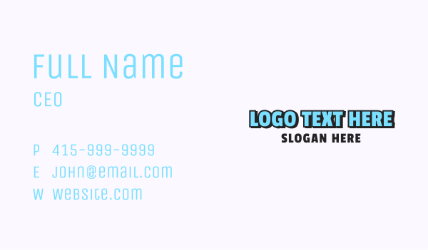 Simple Cartoon Wordmark Business Card Design Image Preview