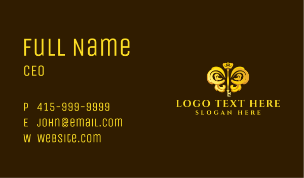 Luxury Butterfly Key Business Card Design Image Preview