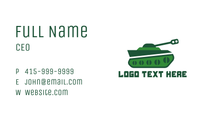 Green Tank Business Card Image Preview