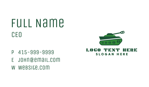 Green Tank Business Card Design Image Preview