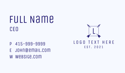 Square Arrow Letter Business Card Image Preview