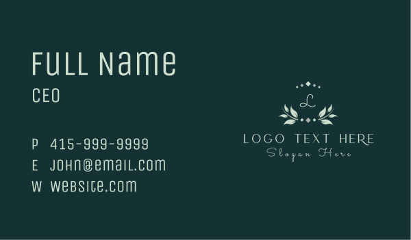 Natural Luxury Letter  Business Card Design Image Preview