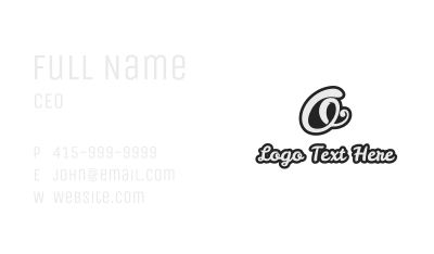 Classic Stylish Script Letter O Business Card Image Preview