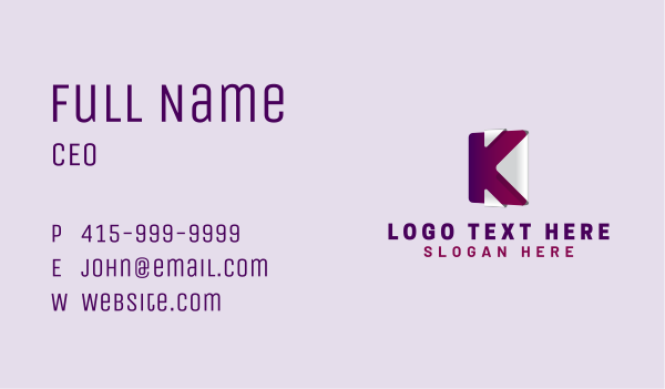 3D Tech Letter K Business Card Design Image Preview