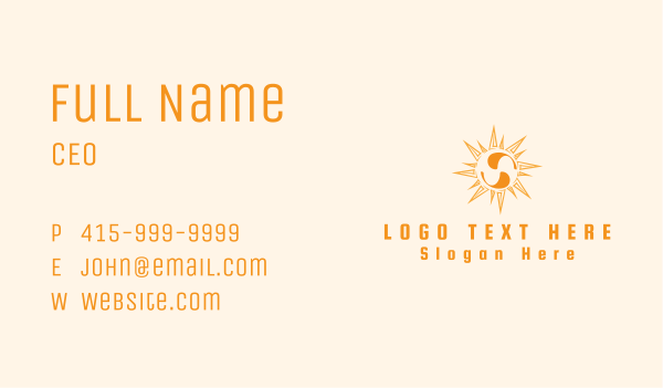 Solar Sun Letter S Business Card Design Image Preview
