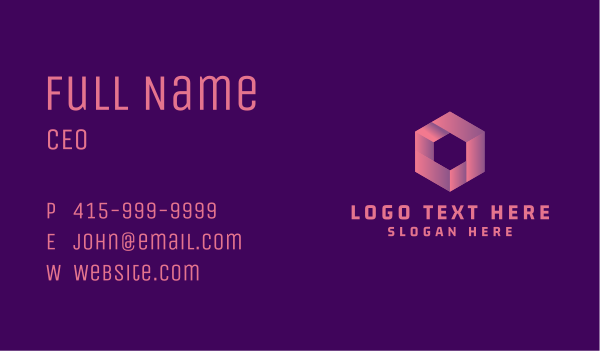 Crypto Company Hexagon Business Card Design Image Preview