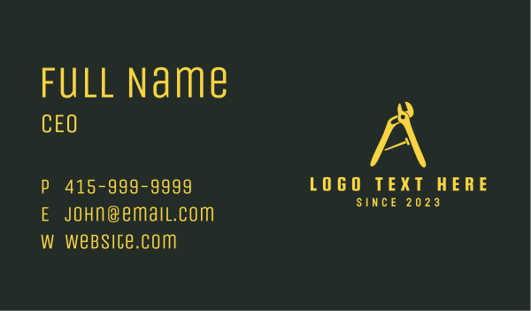 Hardware Tool Letter A Business Card Design Image Preview