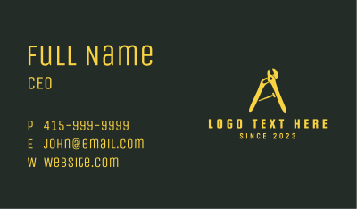 Hardware Tool Letter A Business Card Image Preview