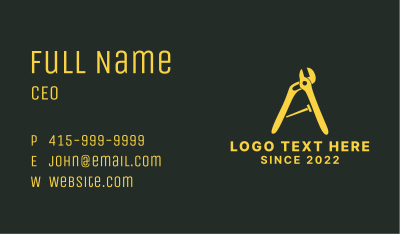 Hardware Tool Letter A Business Card
