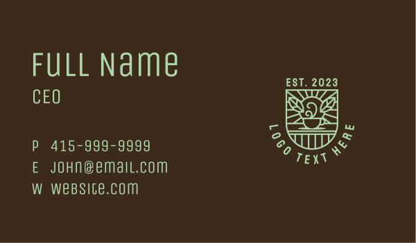 Organic Coffee Emblem  Business Card Design Image Preview