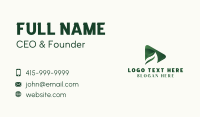 Eco Leaf Play Button Business Card Image Preview