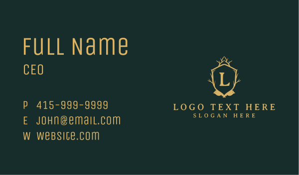 Organic Nature Shield Business Card Design Image Preview