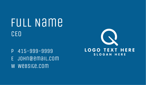 White Agency Letter Q Business Card Design Image Preview